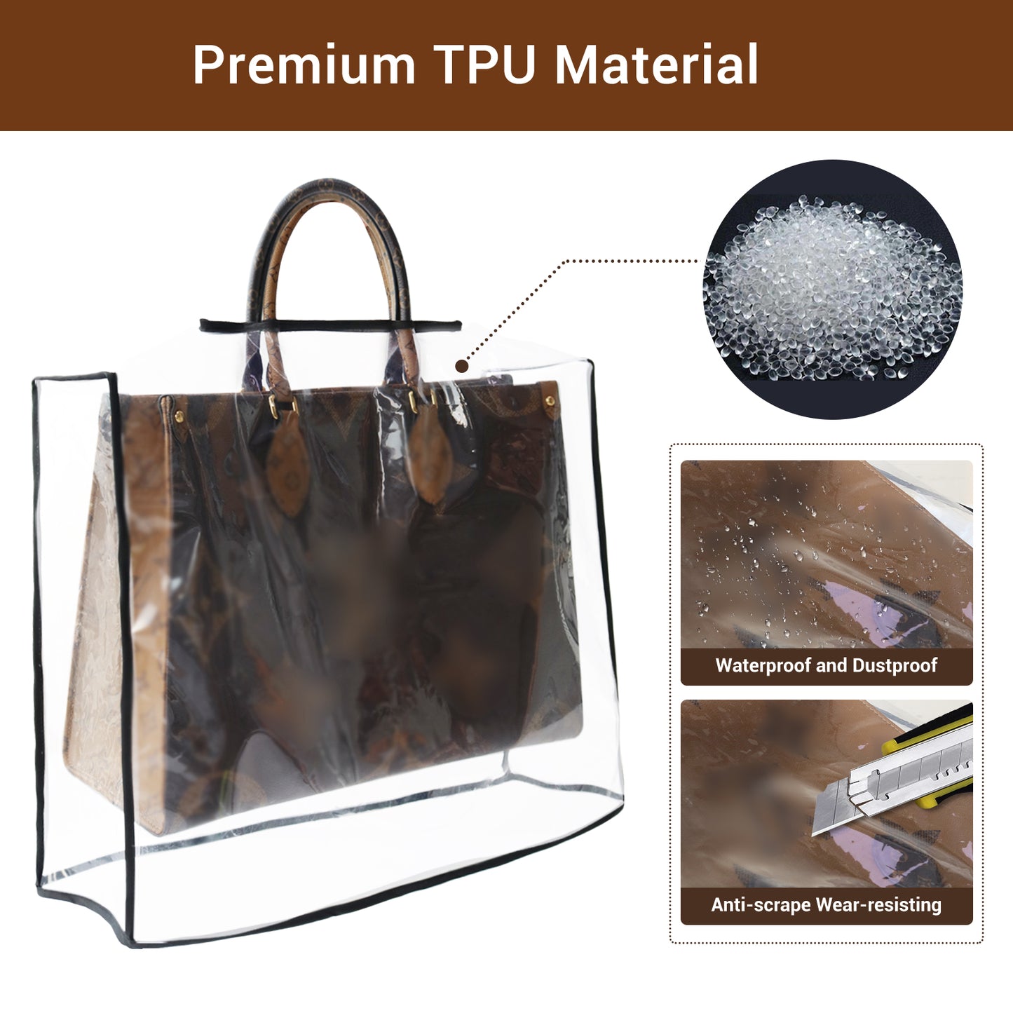 For Jackie 1961 Medium/Rogue Brief and More | TPU Waterproof Transparent Rain Slicker Raincoat with Magic Tape
