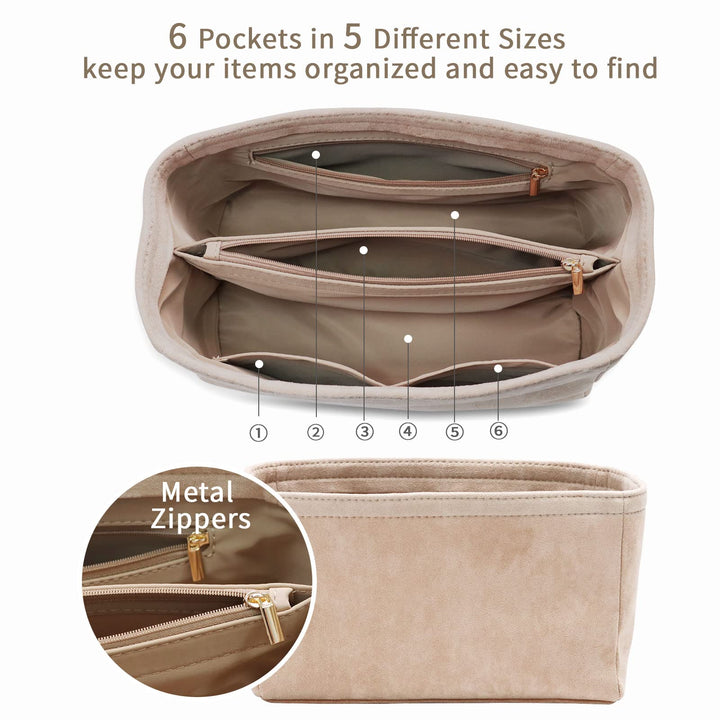 For Onthego GM/Carmel/Deauville Tote and More | Suede Velvet Handbag Organizer Insert