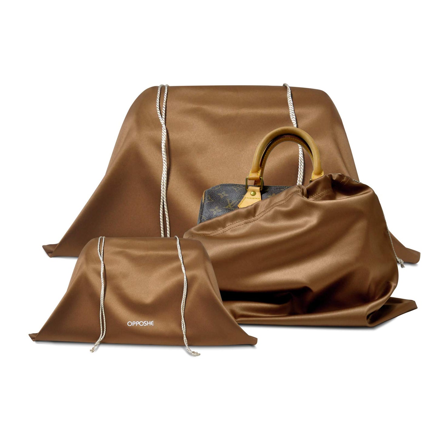 For Birkin 25/Speedy 25/Neverfull MM/Book Tote Maxi and More | Dust Cover Storage Bags Set of 3 with Drawstring