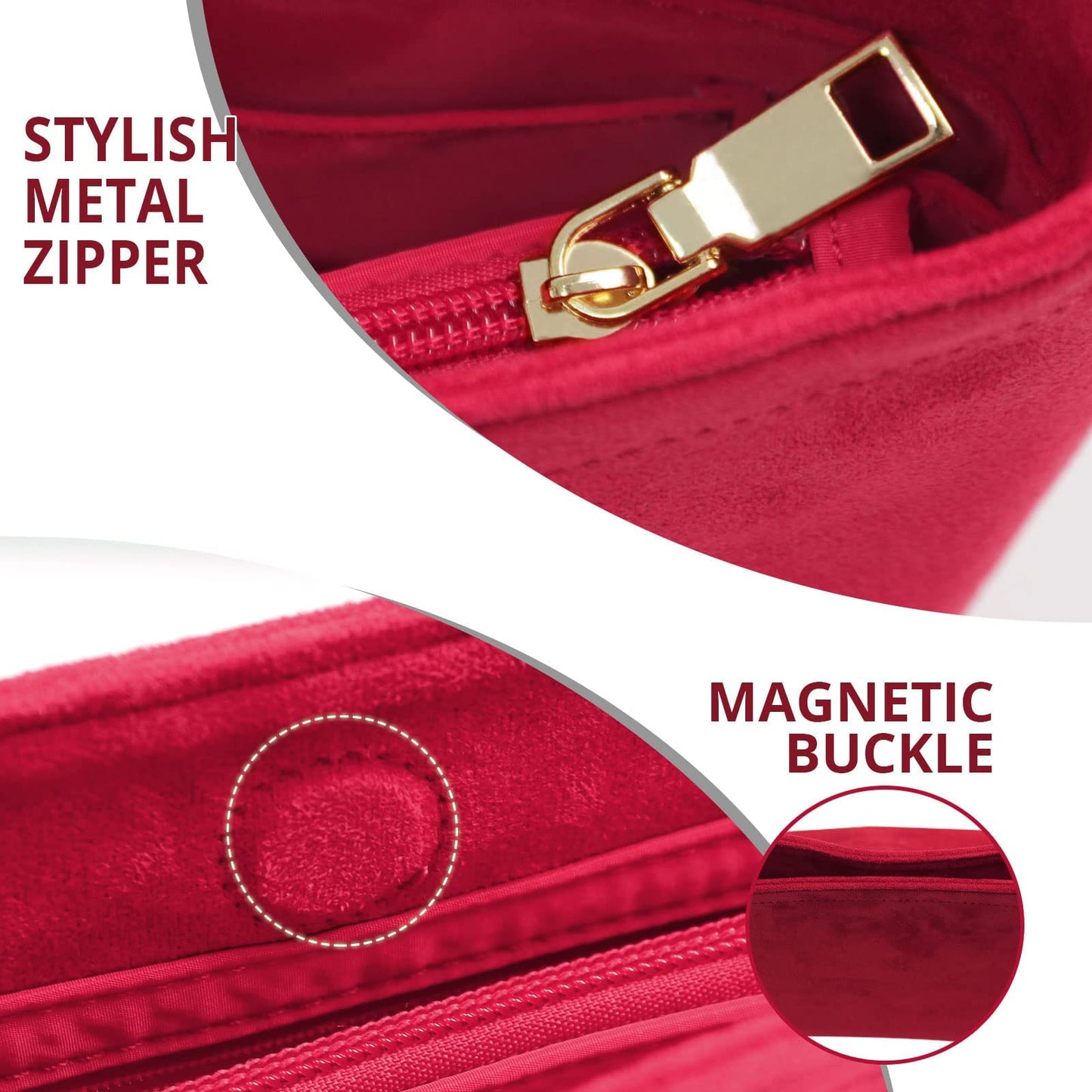 For Neverfull PM/Graceful PM/Day Tote and More | Premium Suede Tote Organizer Insert with Magnetic Buckle