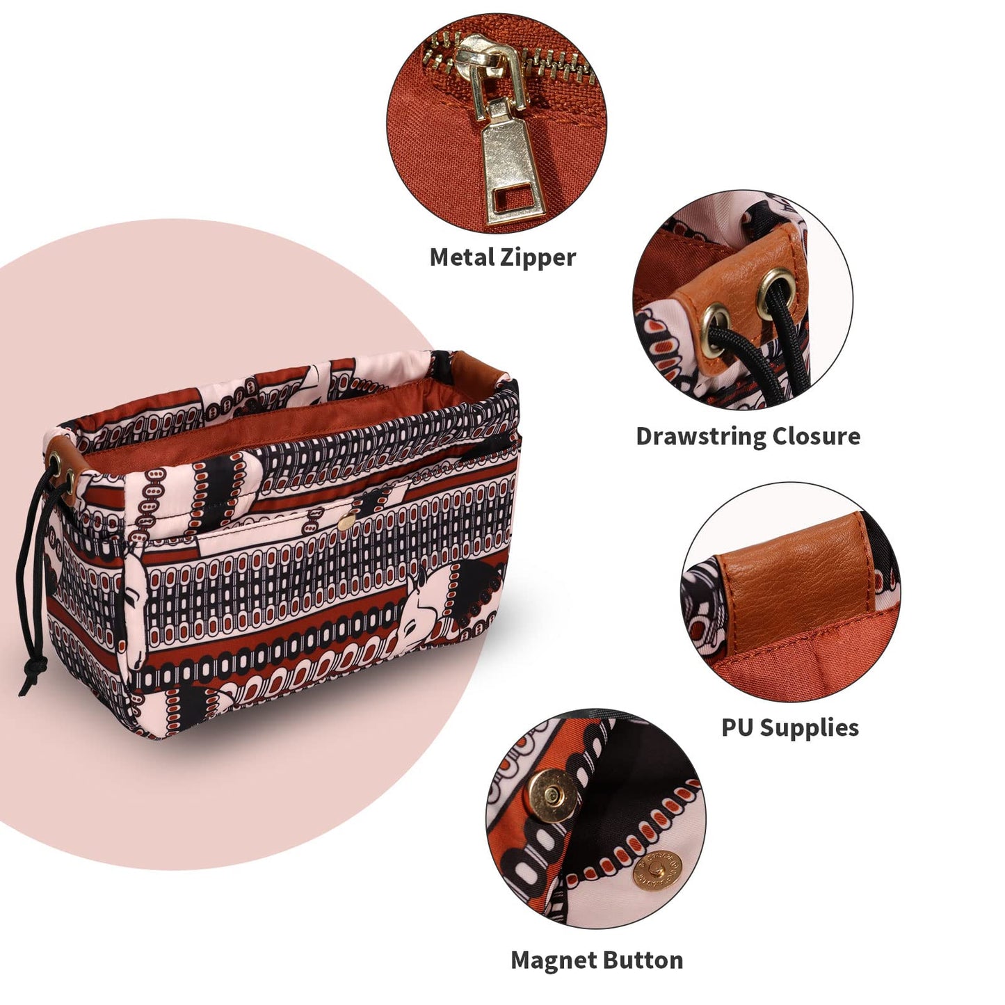 For Neverfull MM/Garden Party 36/Birkin 40 and More | Suede Velvet Handbag Organizer Insert