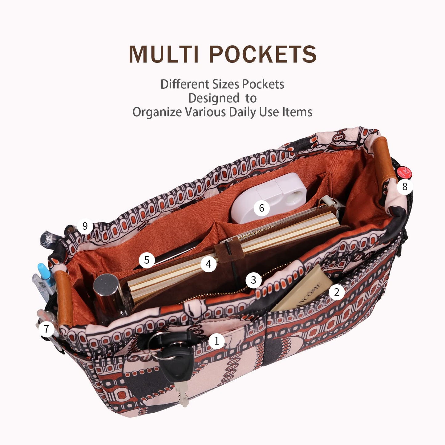 For Neverfull MM/Garden Party 36/Birkin 40 and More | Suede Velvet Handbag Organizer Insert