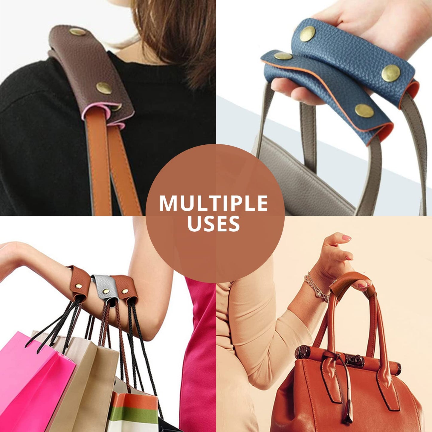 2 Pieces Leather Handbag Handle Wrap Cover